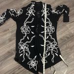 Lauren Michelle Black Embroidered Floral Cardigan – Boho Chic Elegance. Size L Photo 9