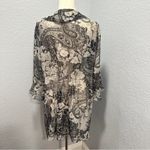 kim rogers  Size 16W Women's Black/White Floral Paisley Sheer Kimono Cardigan Photo 1