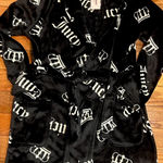 Juicy Couture NWT luxurious BLACK&WHITE /ICONIC jc CROWN LOGO plush robe S/M Photo 2