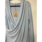 OGL Surplice Ruched Pullover Hoodie Baby Blue Size 2XL NWT Wrap Top Work Office Photo 5