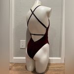 NEW SCHMINKE Burgundy Maroon Deep Red Velvet Cutout Strappy Pole Bodysuit S Photo 2