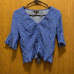 Topshop  Blue Polka dot Crop Top‎ size 4 Photo 2