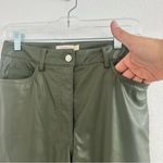 Amenah Olive Faux Leather Flare Jeans Size: 1 Green Size 2 Photo 3