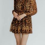 Generation Love NEW NWT The Janelle Long Sleeve Mini Dress in Wild Leopard Small Photo 1