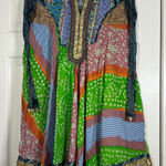 aseesa Women’s Boho Style Ethnic Patchwork Dress Rhinestone/Eyelet Embroidery M Multiple Size M Photo 0