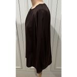 Ralph Lauren Chocolate Brown Satin Like Blouse Long Sleeve Fall Autumn Classic Photo 6