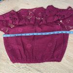 Miguelina Dakota Floral Lace Crochet Crop Top Milkmaid Hippie Maroon Women's S Pink Photo 6