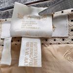 Vintage Escada Pencil Skirt Womens US 10 Cream Micro Dot Silk Blend Quiet Luxury Black Photo 13