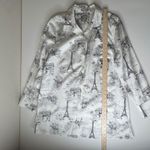 Chico's No Iron Paris Print Button Down Shirt Sz 1 Medium Long Sleeve Travel Chic Photo 7