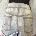 American Eagle  Outfitters Super Stretch Gray Jean Shorts High-Waisted Distressed Photo 1