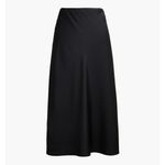 J.Crew  Petite Slip Midi Skirt Satin Elastic Waist Classic Black High Rise SP NWT Photo 3
