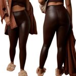 Aerie Offline By  Real Luxe Faux Leather Hi Rise Leggings Size Medium Brown Chic Photo 1