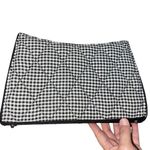 Women’s Black and White Check Snowman Shoulder Bag Quilted Outer Zipper Closure Photo 3