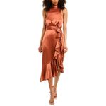 Cinq à Sept Winona Silk Dress Size 8 Bow Ruffled Hem Pink Photo 10