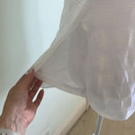 Athleta  White Stripe Semi Sheer Double Layer Tank Top Size Small Photo 3