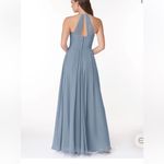 Azazie Blue Halter Maxi Dress Photo 1