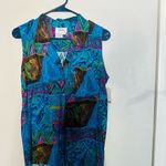 Dahan Blue Purple Funky Design Sleeveless Collared Button Up Tank Top Size M Size M Photo 5