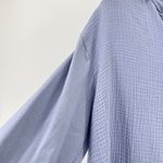 J.Jill  Pure Jill Gauze & Knit Hoodie V Neck Drawstring Pockets Periwinkle Large Photo 4