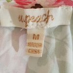 A Peach Floral Crop Top with Puffy Sleeves Size Medium Colorful Crop Top White Photo 5