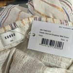 SUBOO “Giselle” Shirred Strapless Metallic Striped Midi Dress Photo 9