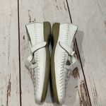 MUSHROOM WHITE PASTEL WEAVE TOE LEATHER T STRAP MARY JANE SHOES Size 5 Photo 4