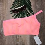 l*space Axel One Shoulder Two Tone Ribbed Bikini Top XS NWT Photo 1
