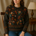 Reference Point Vintage Floral Knit Sweater Size Large Photo 0