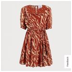 Anthropologie NWT Sam Edleman Tiffany Zebra Stripe Puff SleeveGodet Mini Dress M Photo 4