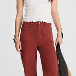 Madewell  The Emmett Wide Leg Pant Patch Pocket Antique Rose High Rise US 29 NWT Photo 0