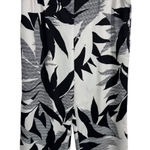Worthington  Modern Fit‎ Black White Tropical Floral Print Wide Leg Pants Size PS Photo 0