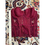 Victoria's Secret New with Tag Victoria Secret Red Lace Sheer Feminine Corset Bra Size 36D Photo 3