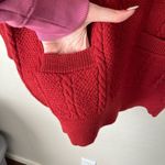 Vintage JH Collectible Western Wool Cable Knit Pocket Crew Neck Sweater Red Med Photo 3