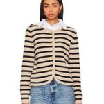 Rag and Bone  Wool Blend Nancy Striped Cardigan Size Medium Tan Photo 0