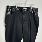 Abercrombie & Fitch NEW A&F Mixed Fabric Curve Love Ultra High Rise Ankle Straight Jean Black 36/22 Photo 3