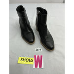 Womans Glacee Ankle Boots 11 W Black Side Zip Cut Out Square Toe Block Heel Photo 1