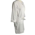 Buttons T Milano 2 pc Top Pencil Skirt Set 14 White V Neck Cuffed Sleeve Zip Photo 2