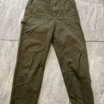 Reformation  Utility Pants Army Green Cargo Style Distressed Hem Size 26 Photo 0