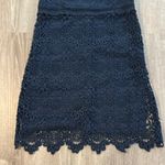 Taylor Sz‎ 2 Navy Blue Crochet Lace Mini Cocktail Elegant Short Party Dress Photo 2