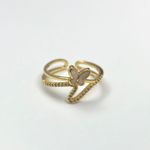 18K Gold Plated Adjustable Butterfly Open Ring for Women Photo 0