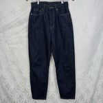 Uniqlo  Peg Top High Rise Relaxed Tapered Fit Dark Washed Jeans Womens‎ Size 25 Photo 4