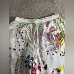 White Patchwork Harem Pants, Boho Hippie Harem Pants, Wide Leg Bohemian Pant Size M Photo 1