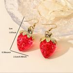 Boutique Spring strawberry acrylic dangle earrings NWT Photo 1
