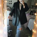 Maggie Barnes  Vintage Black Leather Jacket Photo 0