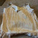 Anthropologie  Amelie Pink Sequin Cami Sz 0 / XS Beaded Ruffle Shiny Coquette Photo 5