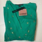 Harvé Benard  Women's M Green Smocked Peplum Blouse Rayon Blend Boho Chic Photo 3