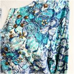 Avenue Handcrafted Tunic Plus Size 26/28 NWT Tropical Print Studded Neckline Blu Photo 13