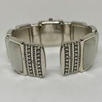 Chico's Chico’s women’s quartz analog cuff bracelet watch 25mm silver tone gray stones s Photo 3