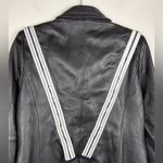 Worthington  Women's PM Black Leather Jacket Genuine Lambskin Racer Stripe Detail Photo 8