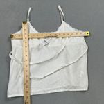 John Galt NWT  Linen Cami Top with Lace Trim One Size Womens White Tie Waist Photo 3