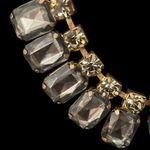 Vintage Estate Gold Tone Gray Faceted Stones Necklace Choker Photo 4
